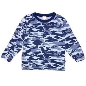 House blue camo kids long sleeve shirt crewneck